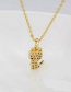 Fashion Gold Brass Diamond Kitten Necklace