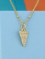 Fashion Gold Bronze Zirconium Triangle Necklace