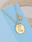 Fashion Gold Gold-plated Copper Star And Moon Necklace With Diamonds