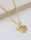 Fashion Gold Brass Gold Plated Diamond Heart Necklace
