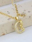 Fashion Gold Brass Gold Plated And Diamond Moon Angel Necklace