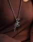 Fashion Ancient Silver Stainless Steel Rifle Necklace