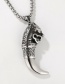 Fashion Ancient Silver Titanium Steel Wolf Tooth Necklace
