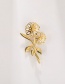 Fashion Golden Meat Powder Freshwater Pearl Bronze Zirconium Flower Brooch