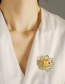 Fashion Huang Beizhu Zirconium Camellia Brooch In Gold Plated Copper