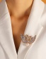 Fashion Golden White Freshwater Pearls Alloy Full Diamond Swan Pin