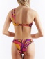 Fashion Suit Three One-shoulder Printed Cutout Swimsuit