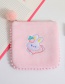 Fashion Pink Cartoon Embroidered Headphone Storage Bag