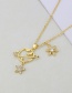 Fashion Gold Color Plated Copper Inlaid Zirconium Star Flower Planet Necklace