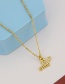 Fashion Gold Color Brass Diamond Small Crab Necklace