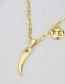 Fashion Gold Color Plated Copper Gold Plated Chili Monogram Necklace