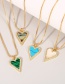Fashion Green Bronze Zirconium Heart Resin Necklace