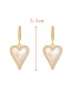 Fashion Color Copper Inlaid Zirconium Heart Shell Earrings