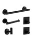 Fashion 4 Piece Set - Baked Black Stainless Steel Punch-free Hook Four-piece Set