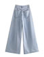 Fashion Blue Washed Wide-leg Long Jeans