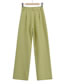 Fashion Khaki Solid Color Irregular Buttoned Straight Suit Pants