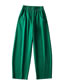 Fashion Green Solid Elastic Straight Leg Sweatpants