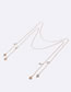 Fashion Complete Set Solid Copper Diamond Crown Glasses Chain Set