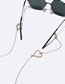 Fashion Complete Set Pure Copper Hollow Heart Glasses Chain Set