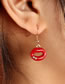 Fashion Rose Red Metal Diamond Lip Stud Earrings