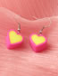 Fashion Yellow Soft Pottery Heart Stud Earrings