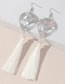 Fashion White Geometric Alien Tassel Earrings