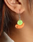Fashion Green Orange Soft Pottery Snail Stud Earrings