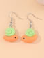 Fashion Green Orange Soft Pottery Snail Stud Earrings