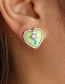 Fashion Little Flower Metal Flower Heart Stud Earrings