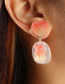 Fashion Pink Resin Love Bear Stud Earrings
