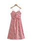 Fashion Safflower Printed Pleated Slip Dress