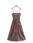 Fashion Dark Brown Printed Back Crossover Slip Dress