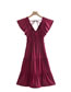 Fashion Red V-neck Fly-sleeve Swing Dress