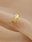 Fashion Gold Color Titanium Leaf Open Ring