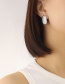 Fashion Pair Of Rose Gold Color Earrings Titanium Beaded Geometric Stud Earrings