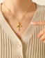 Fashion Rose Pointed Cross Necklace-40+5cm Titanium Steel Gold Plated Zirconium Cross Necklace