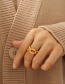 Fashion Gold Color Ring Titanium Steel Gold Plated Figure 8 Open Ring