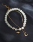 Fashion Two Piece Set Titanium Opal Beaded Star Moon Bracelet Set