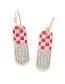 Fashion Mixed Color Alloy Diamond Pill Earrings