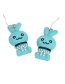 Fashion Mixed Color Alloy Paint Inlaid Pearl Cartoon Bunny Earrings