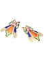 Fashion Mixed Color Alloy Drip Oil Diamond Bee Earrings