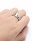 Fashion 999 Steel Color Stainless Steel Number Open Ring