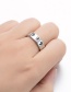 Fashion 999 Steel Color Stainless Steel Number Open Ring