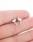 Fashion 158 Gold Stainless Steel Wave Stud Earrings