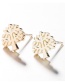 Fashion Rose Stainless Steel Tree Of Life Stud Earrings
