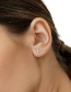 Fashion Silver Copper Inlaid Zirconium V Stud Earrings