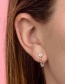 Fashion Silver Metal Diamond Drop Oil Petal Drop Earrings