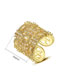 Fashion Gold Color Bronze Zirconium Geometric Open Ring