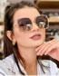Fashion Beige/blue Gradient Gray Pc Large Frame Sunglasses