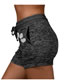 Fashion Dark Blue Cat Paw Printed Quick-drying Lace-up Stretch Shorts